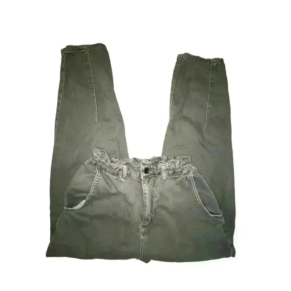 Womens Zara Green Paperbag Denim